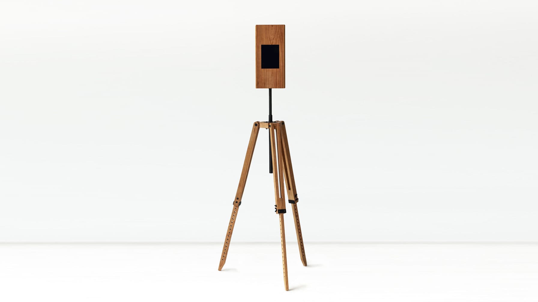 The unit from the side, showing the iPad control screen