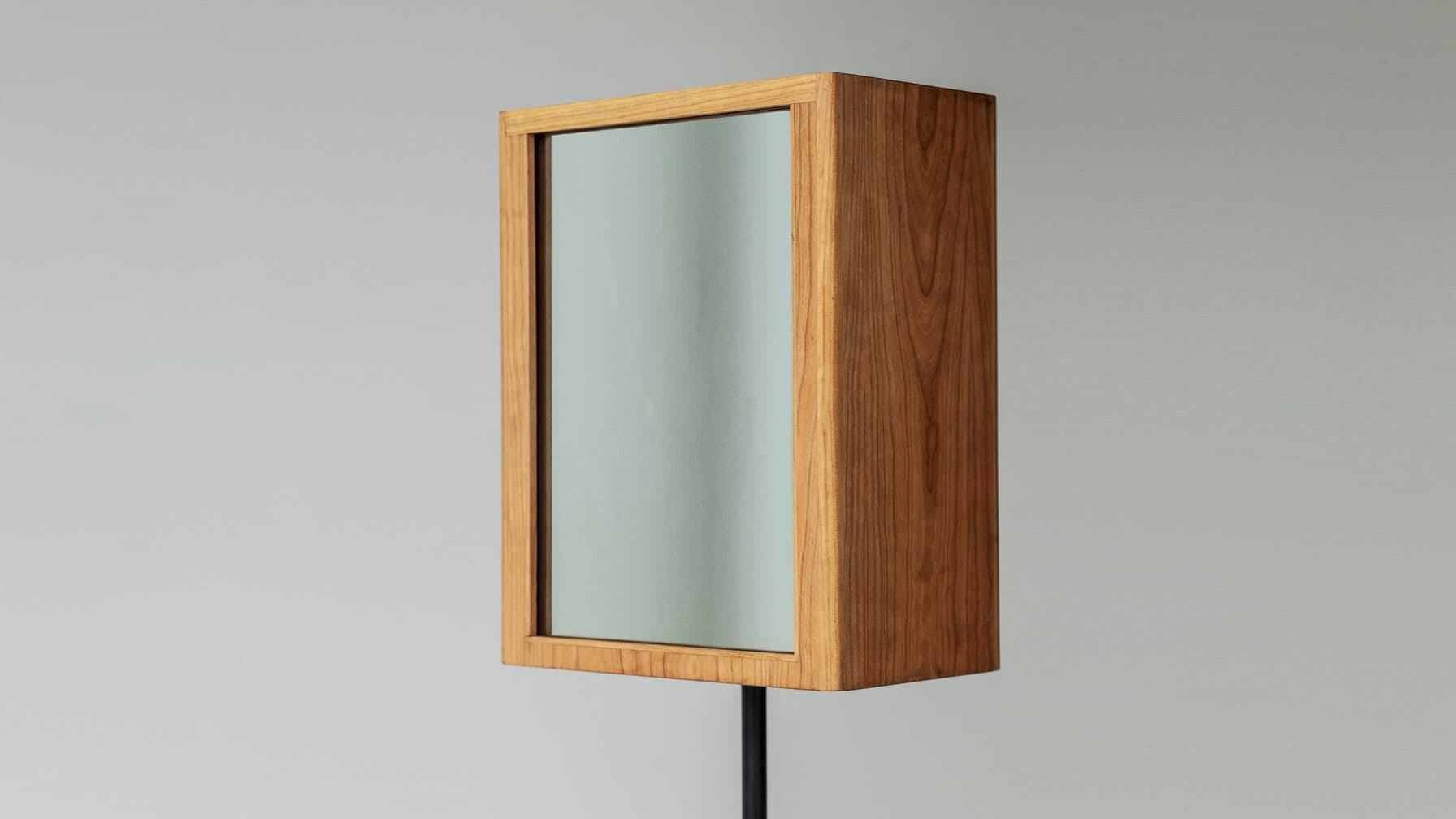 Close-up of the unit's two-way mirror