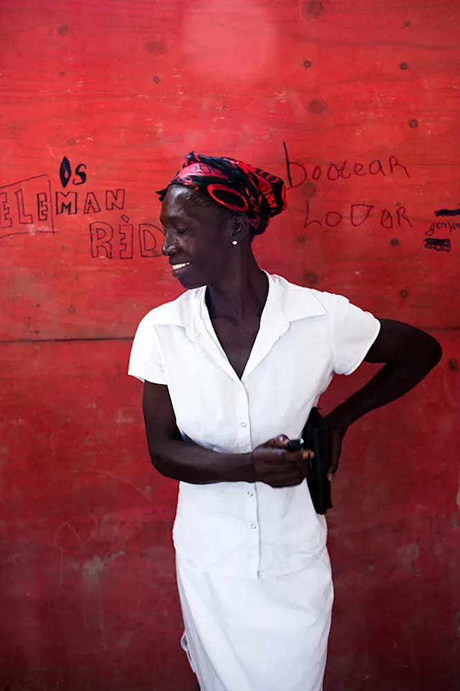 A resident of a Haitian displacement camp, photographed as she chose to be seen.